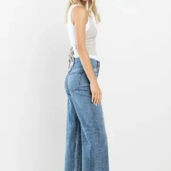 003- High Rise Wide Leg Jeans in Vintage Acid Wash