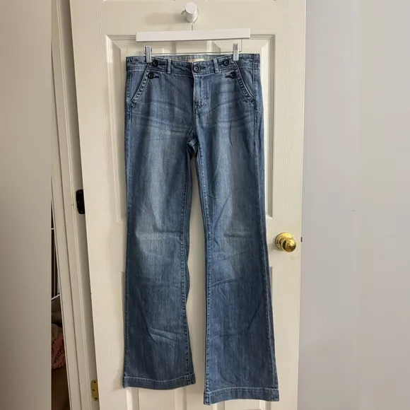 1162 GAP Blue Flare Wide Leg Jeans 8T (33x36) Mid Rise Boho Preppy Festival