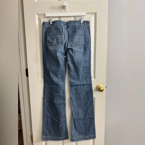 1162 GAP Blue Flare Wide Leg Jeans 8T (33x36) Mid Rise Boho Preppy Festival