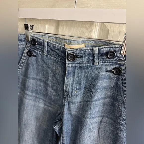 1162 GAP Blue Flare Wide Leg Jeans 8T (33x36) Mid Rise Boho Preppy Festival