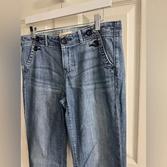 1162 GAP Blue Flare Wide Leg Jeans 8T (33x36) Mid Rise Boho Preppy Festival