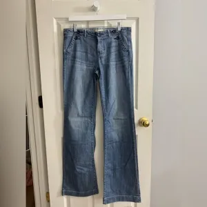 1162 GAP Blue Flare Wide Leg Jeans 8T (33x36) Mid Rise Boho Preppy Festival