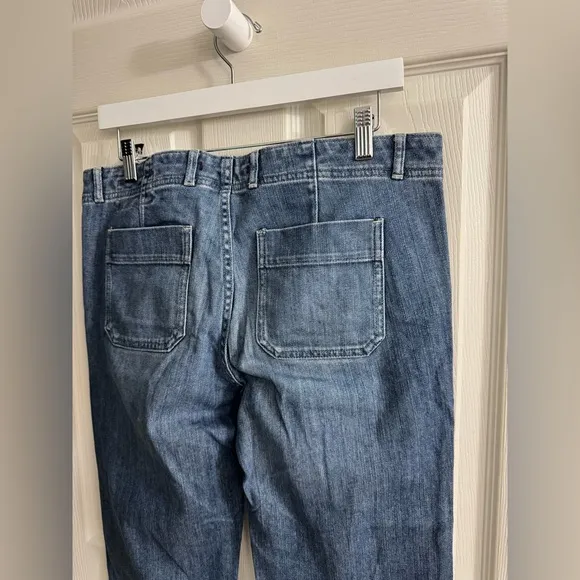 1162 GAP Blue Flare Wide Leg Jeans 8T (33x36) Mid Rise Boho Preppy Festival