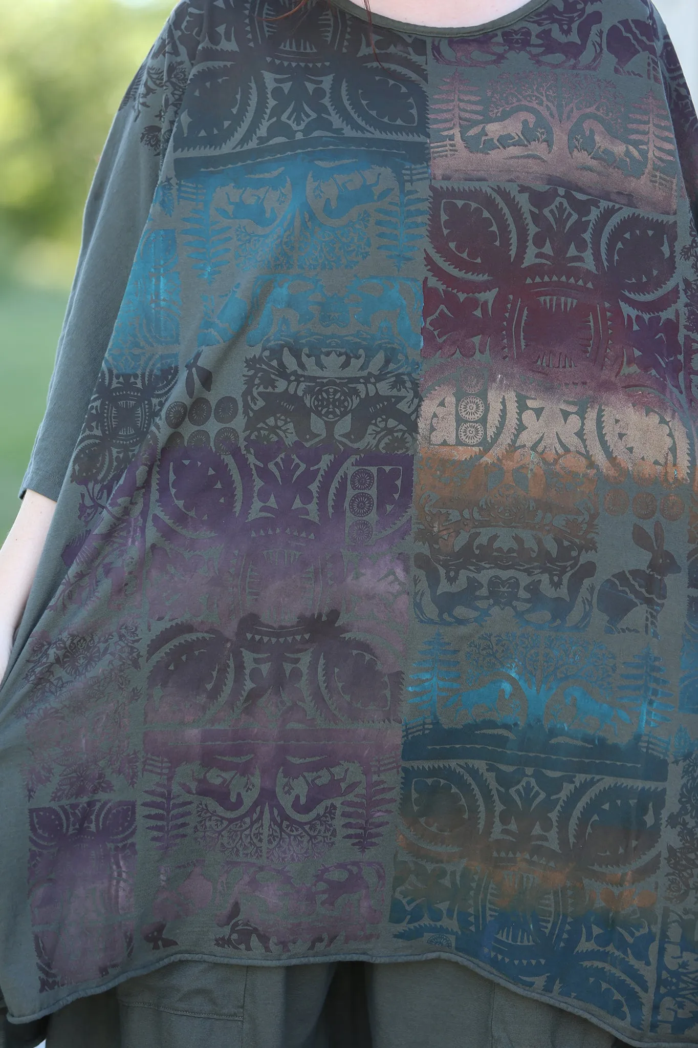 1255 Oversized Tunic Tee-Night Forest-Printed