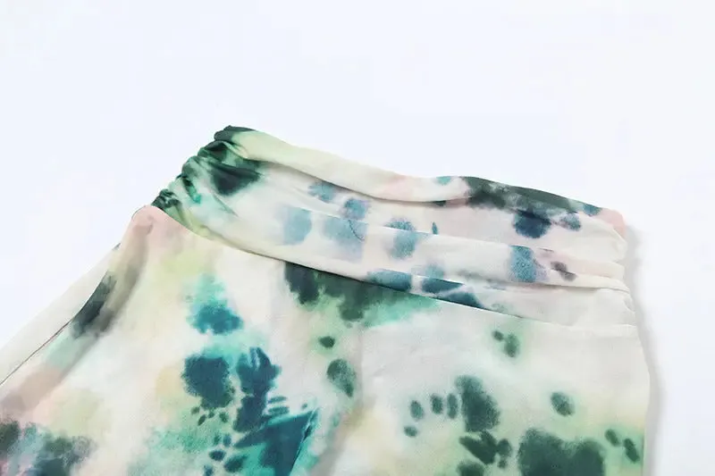 2-Pack Tie Dye Deep V-Neck Backless Dresses - Womens Beach Party Fashion