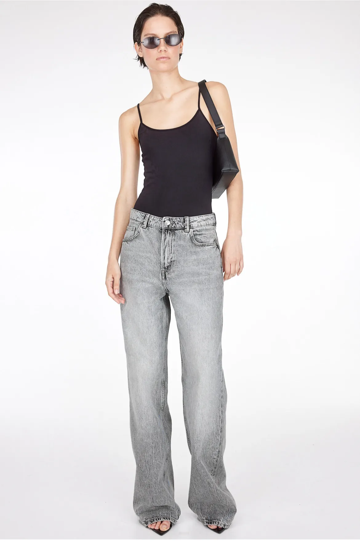 2024 mh high waist wide leg jeans grey
