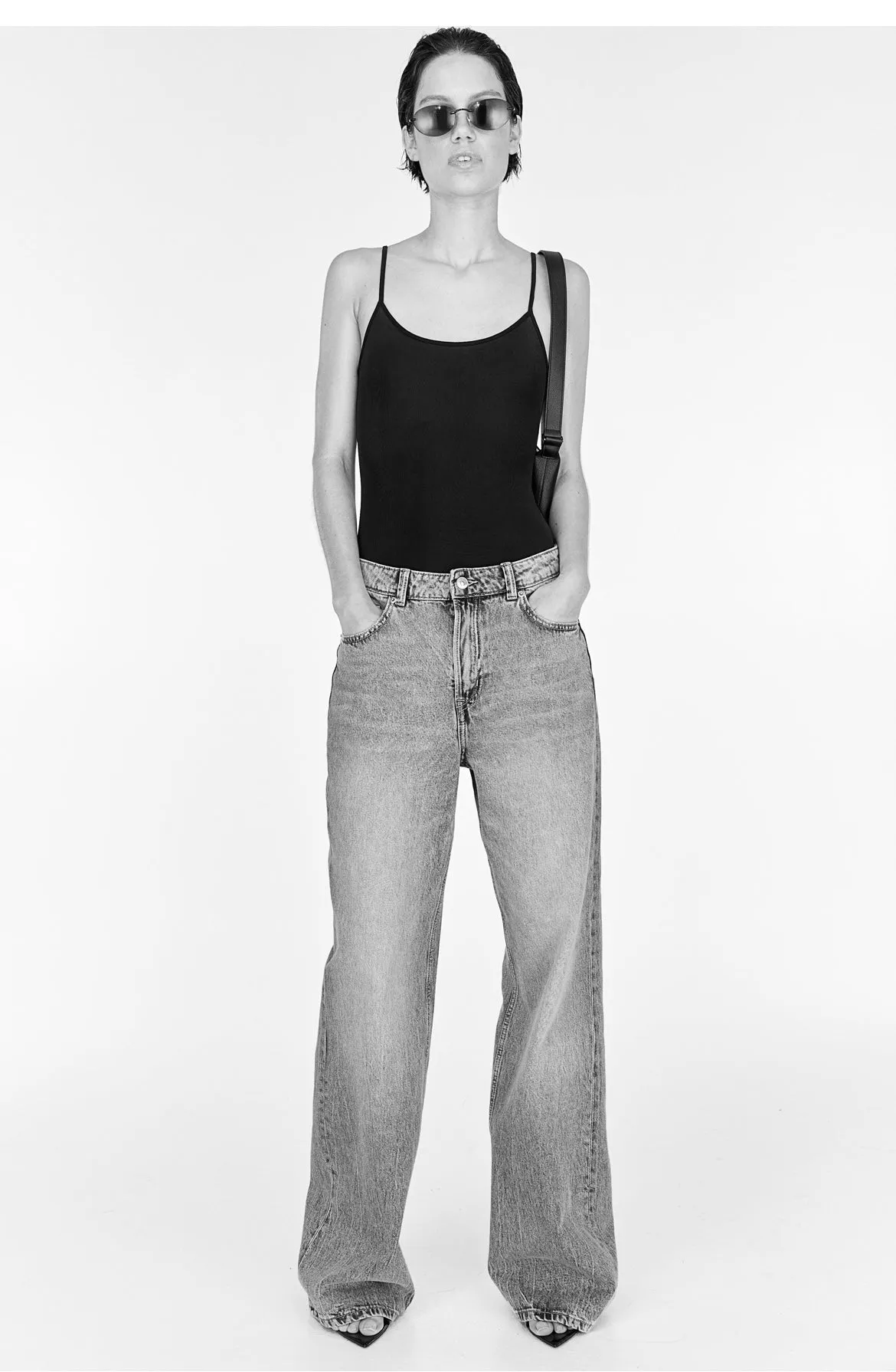 2024 mh high waist wide leg jeans grey