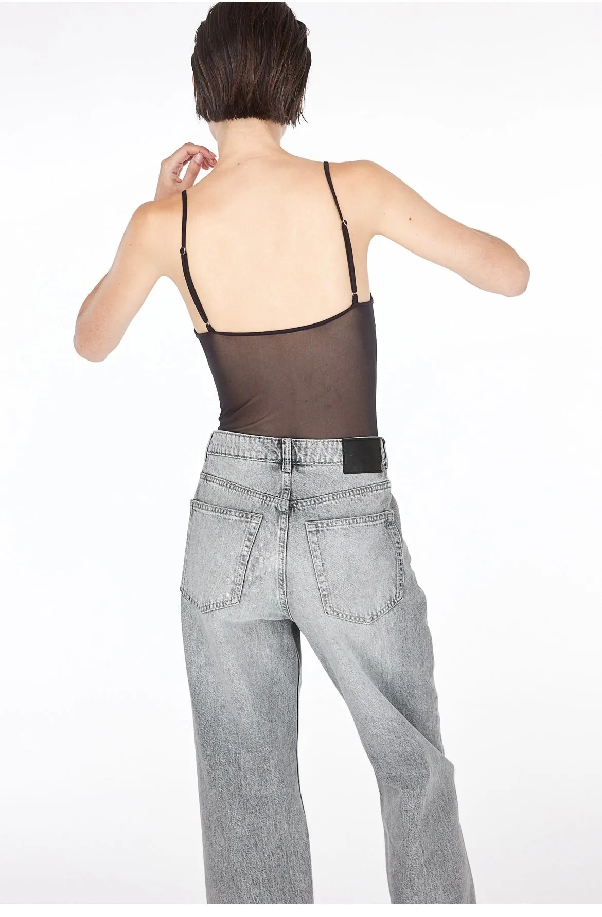 2024 mh high waist wide leg jeans grey