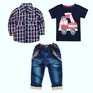 3pc truck & plaid jean set