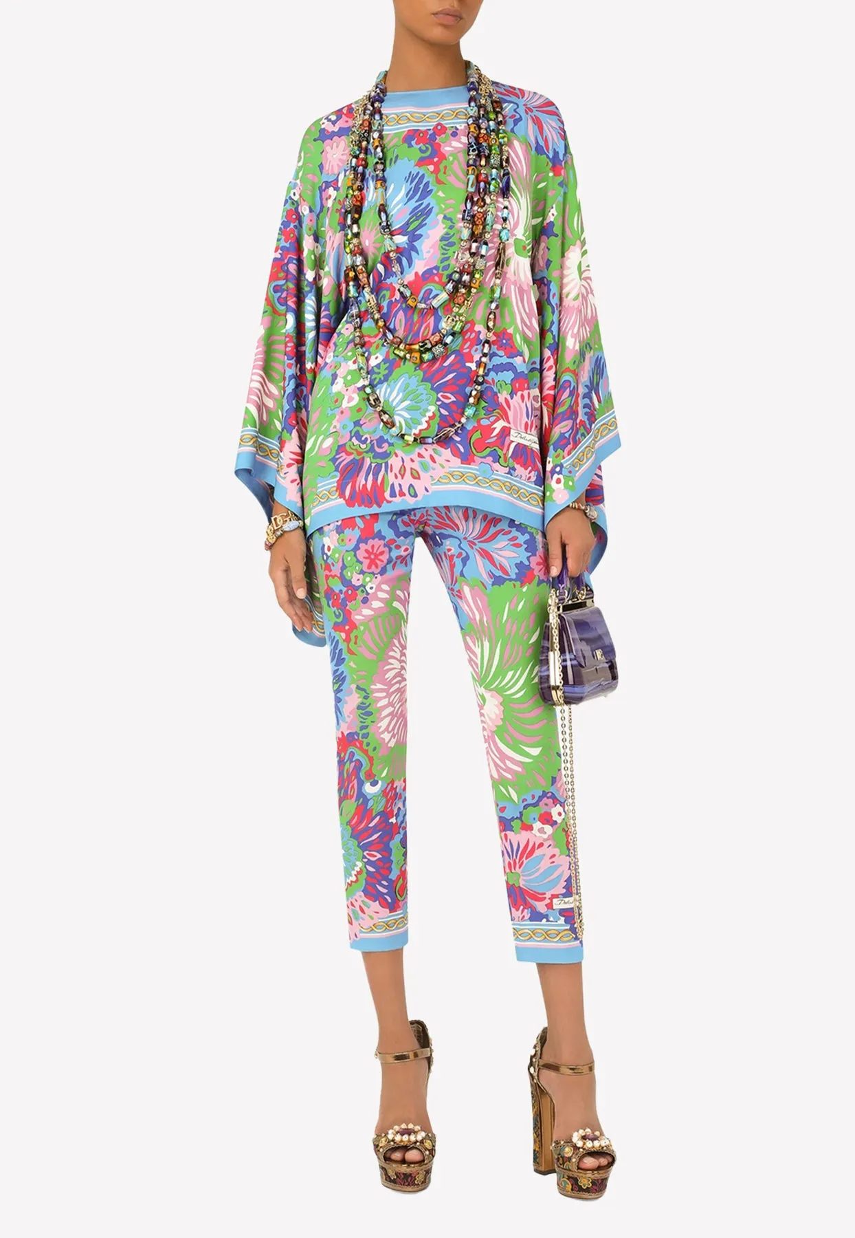 60's Print Cropped Leggings