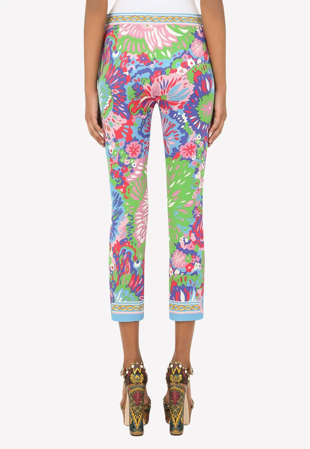 60's Print Cropped Leggings