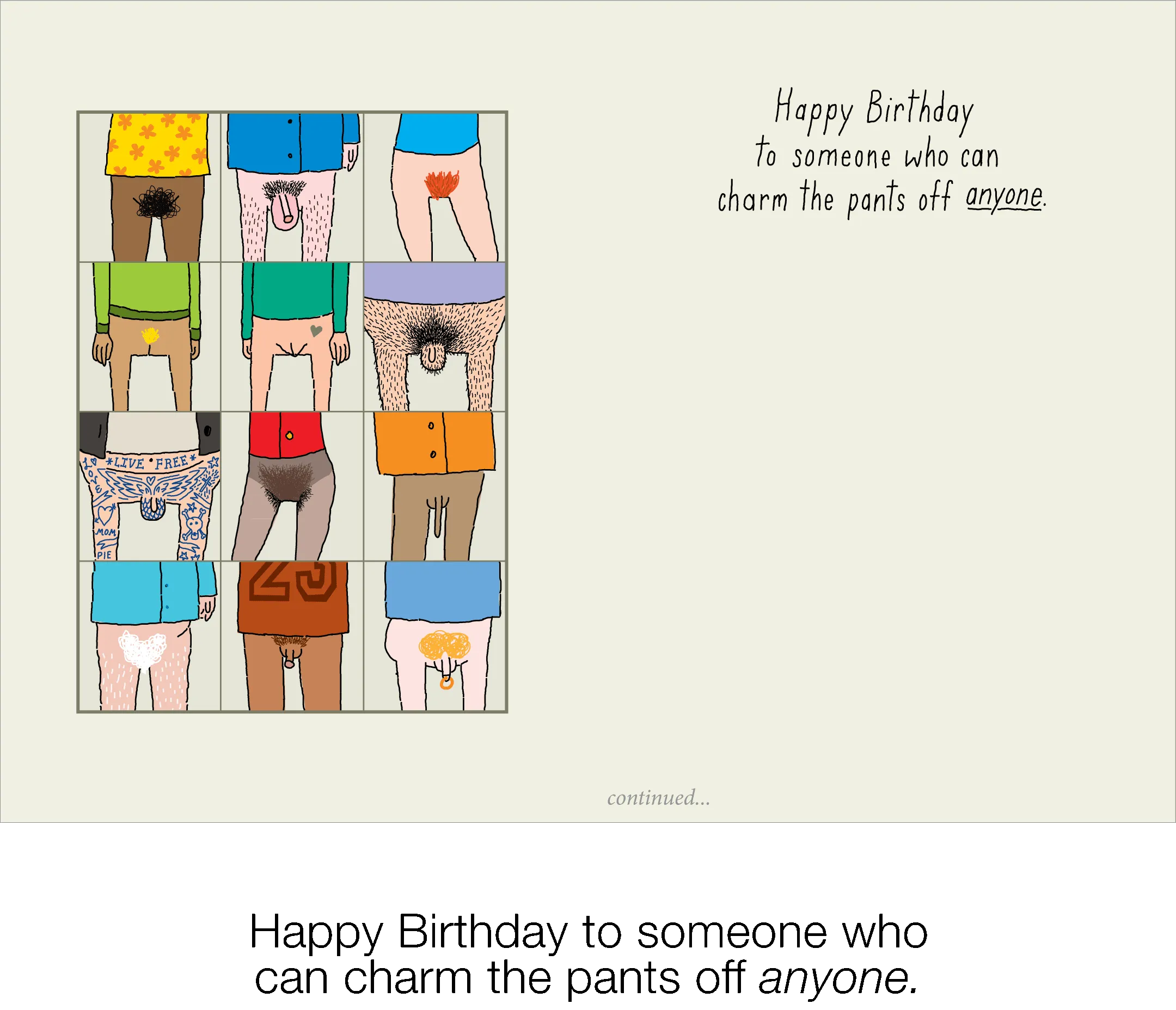 840 Charm the Pants (Birthday Card)