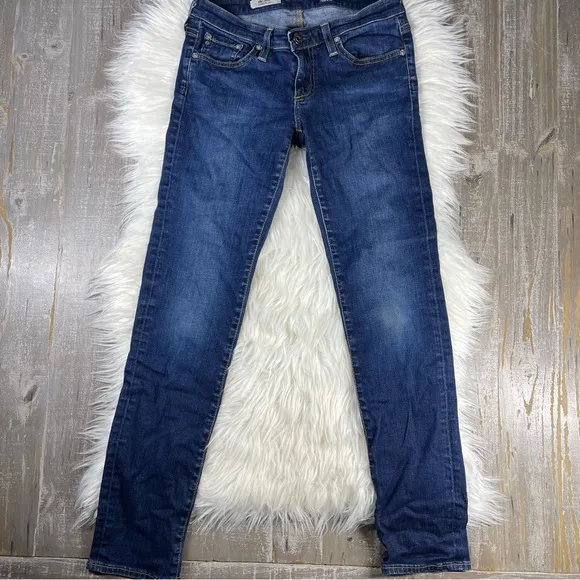 AG Adriano Goldschmied The Stilt Cigarette Leg | Dark Wash Blue | Size 26