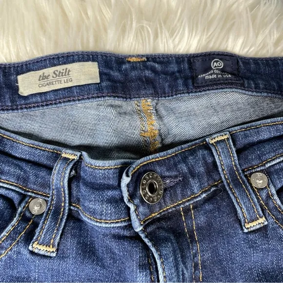 AG Adriano Goldschmied The Stilt Cigarette Leg | Dark Wash Blue | Size 26