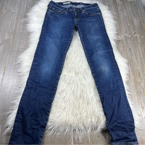 AG Adriano Goldschmied The Stilt Cigarette Leg | Dark Wash Blue | Size 26