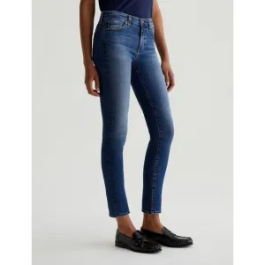 AG Adriano Goldschmied The Prima Crop Cigarette Leg Mid Rise Dark Wash Jeans