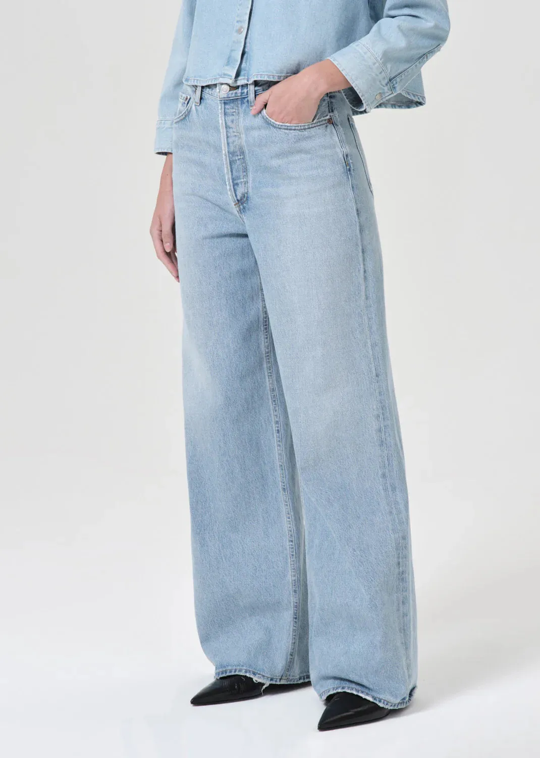 Agolde DAME HIGH RISE WIDE LEG NO CUFF IN CONFLICT
