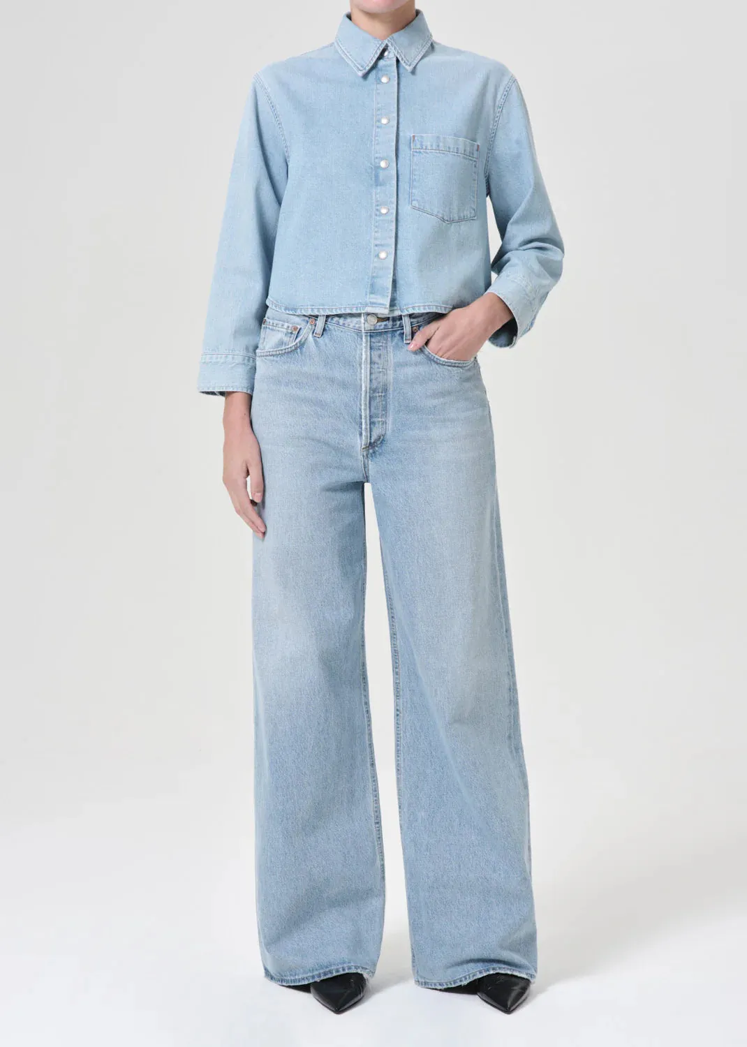Agolde DAME HIGH RISE WIDE LEG NO CUFF IN CONFLICT