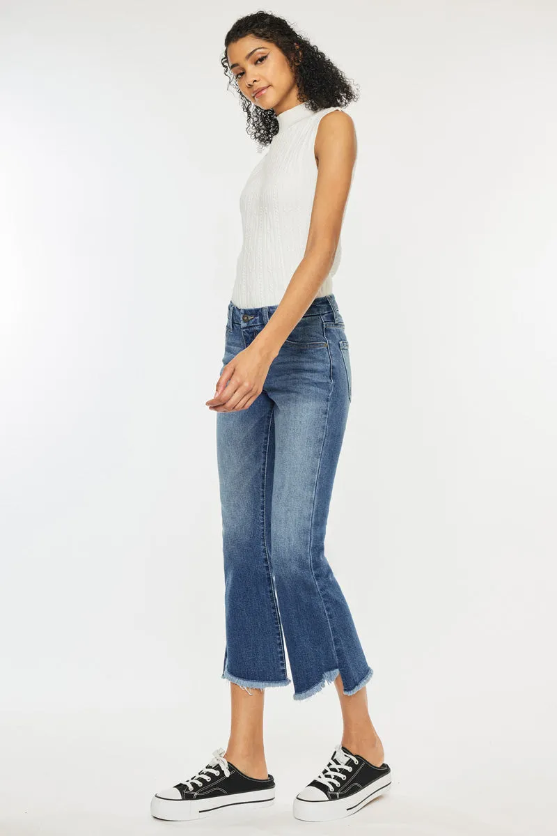 Aida Mid Rise Cropped Flare Jeans
