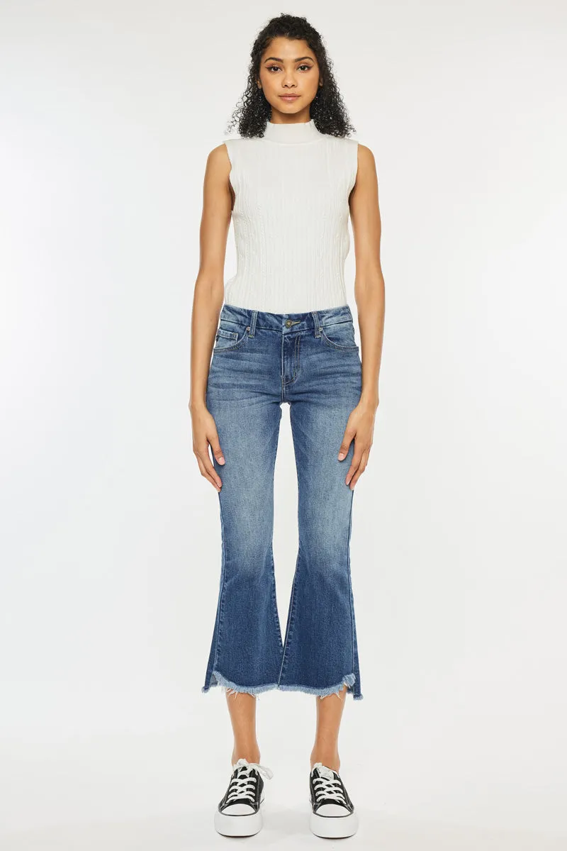 Aida Mid Rise Cropped Flare Jeans