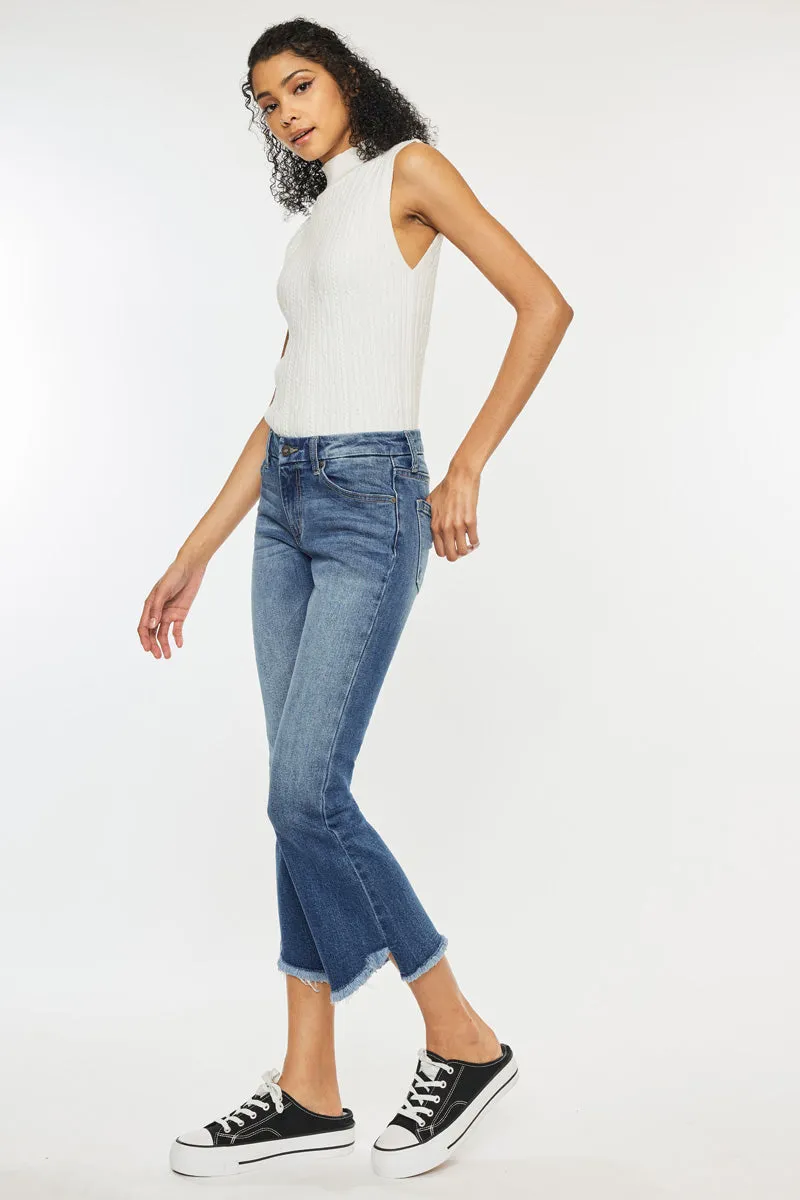 Aida Mid Rise Cropped Flare Jeans