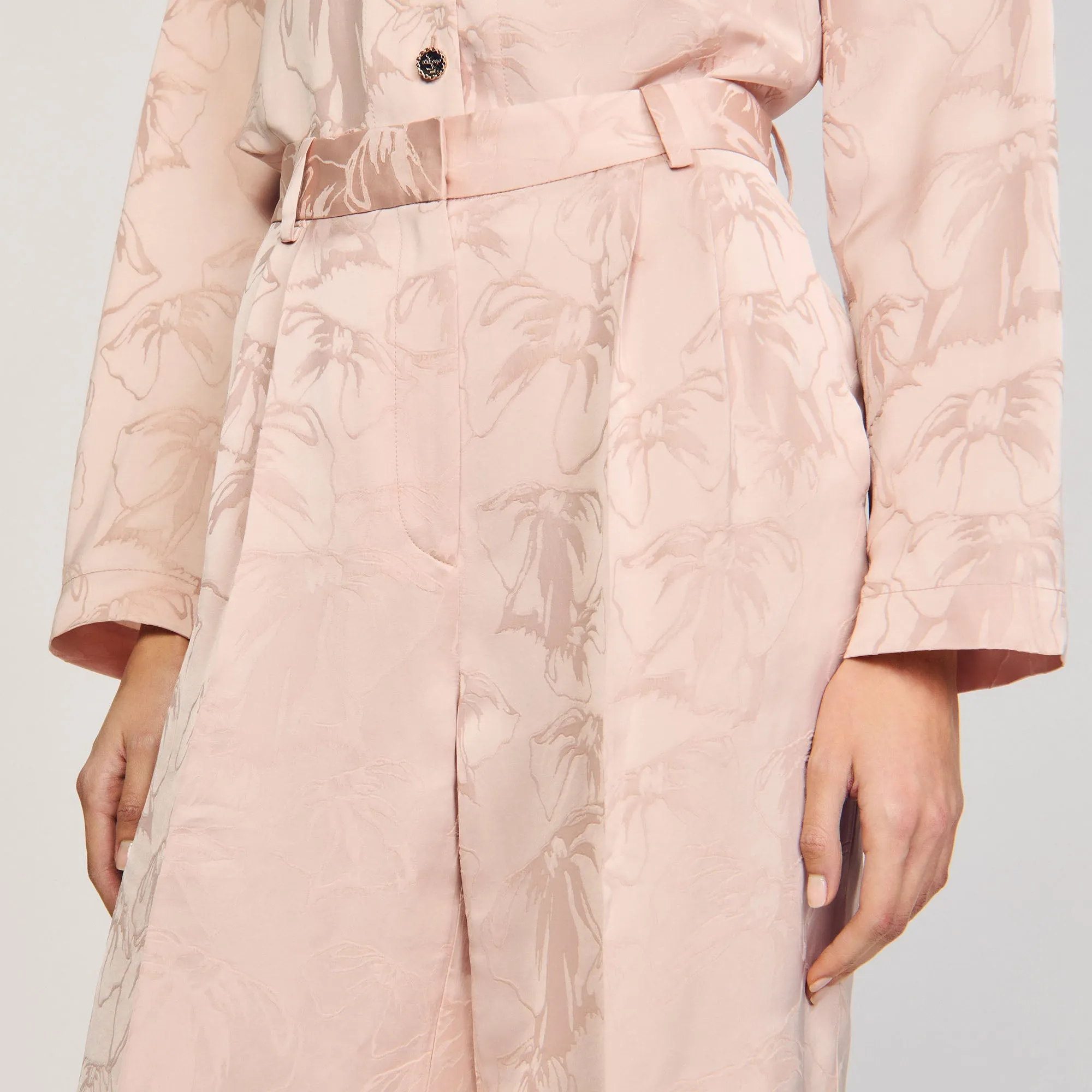 Alberto Printed Trousers Nude