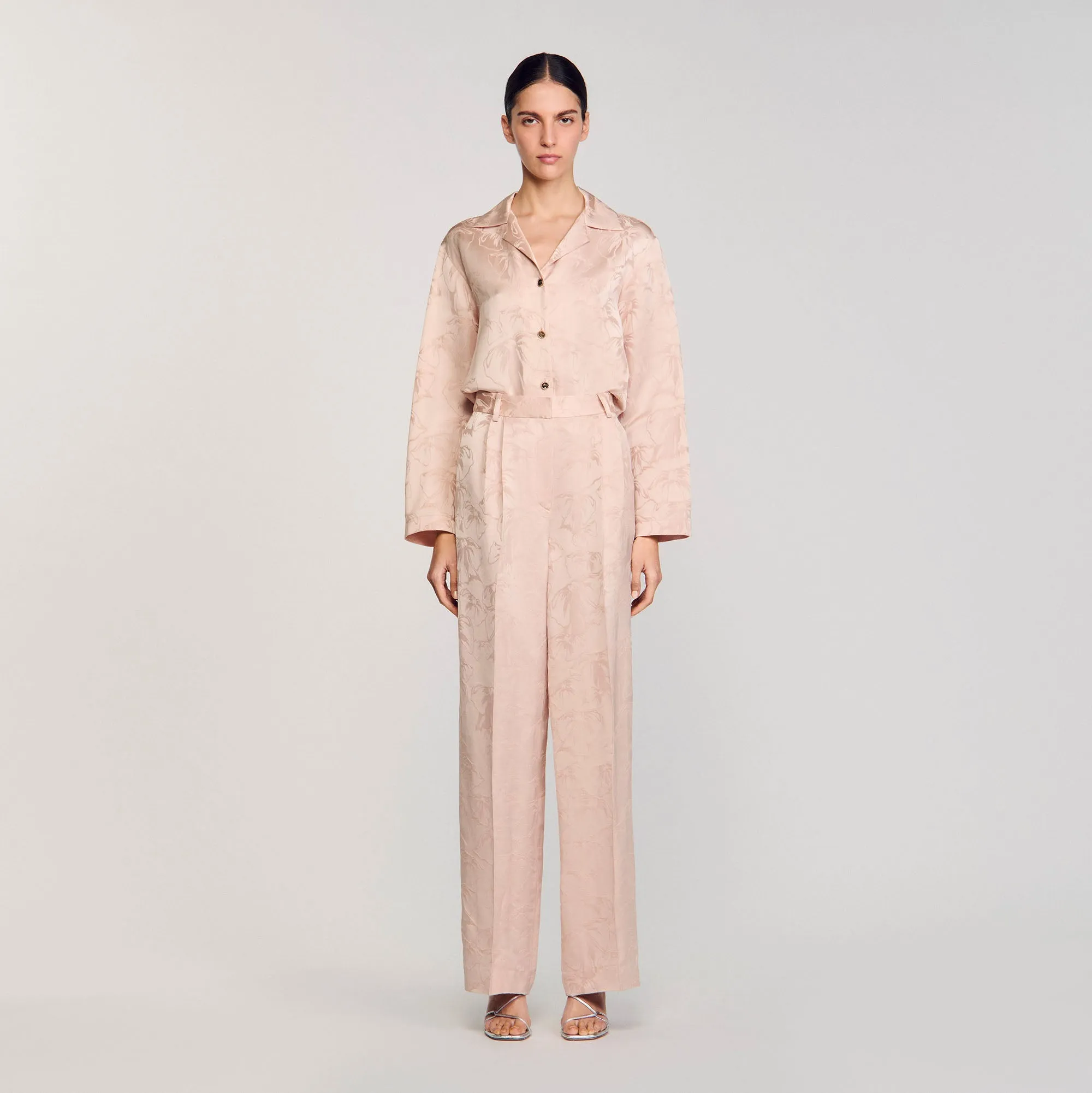 Alberto Printed Trousers Nude