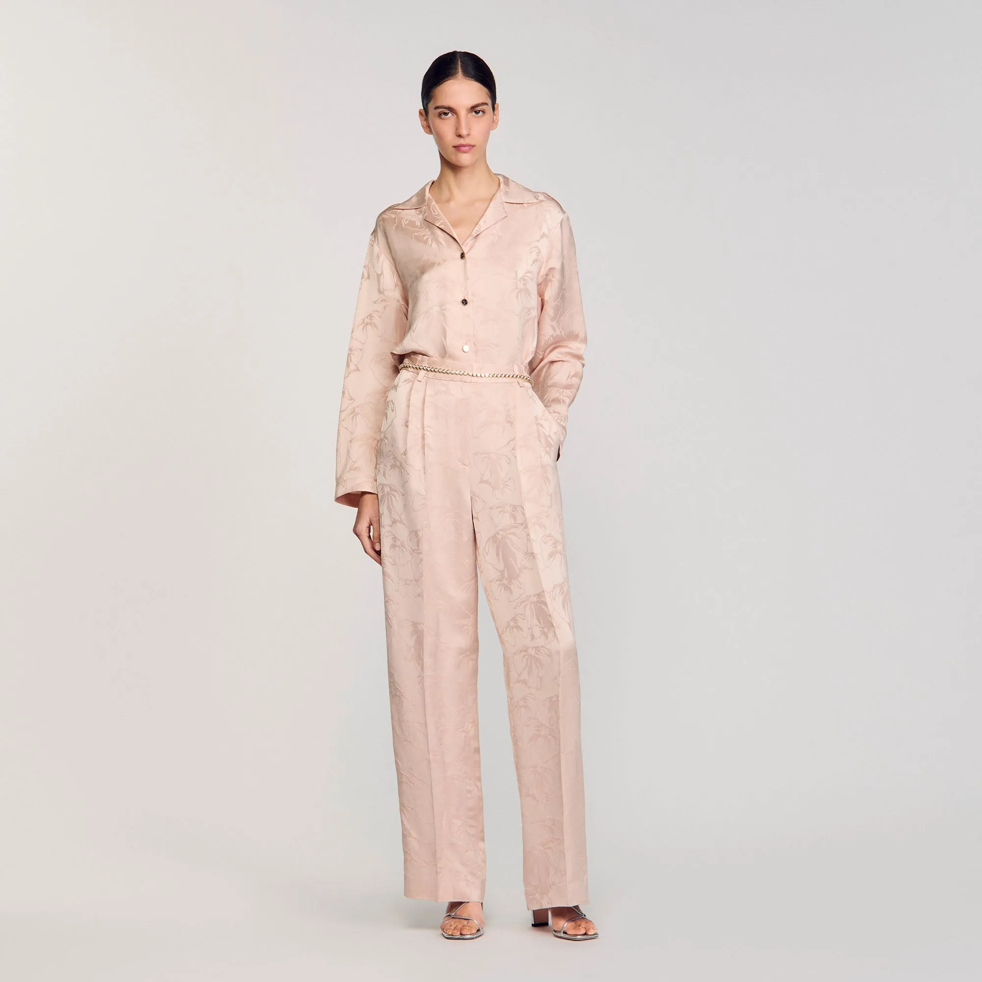 Alberto Printed Trousers Nude