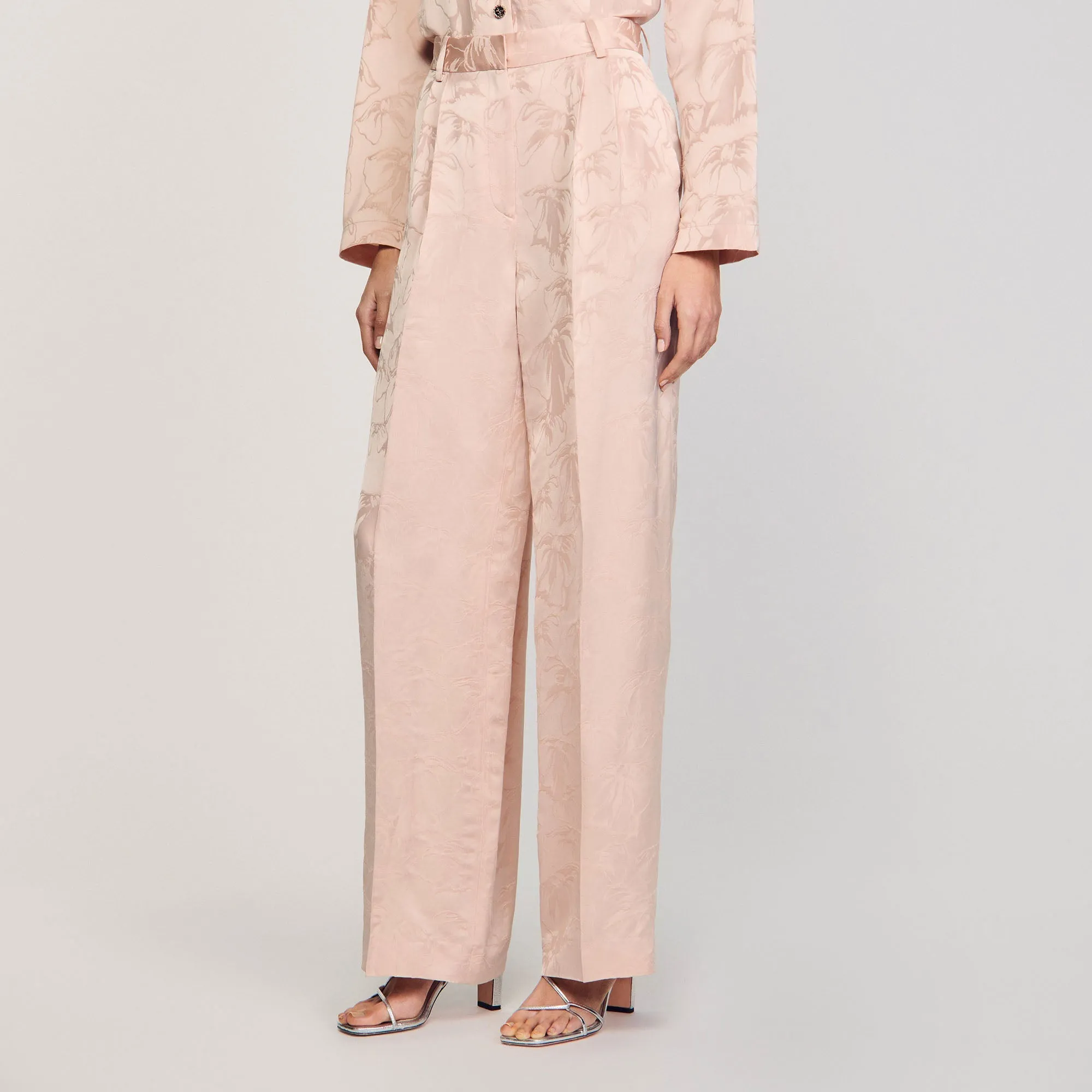 Alberto Printed Trousers Nude
