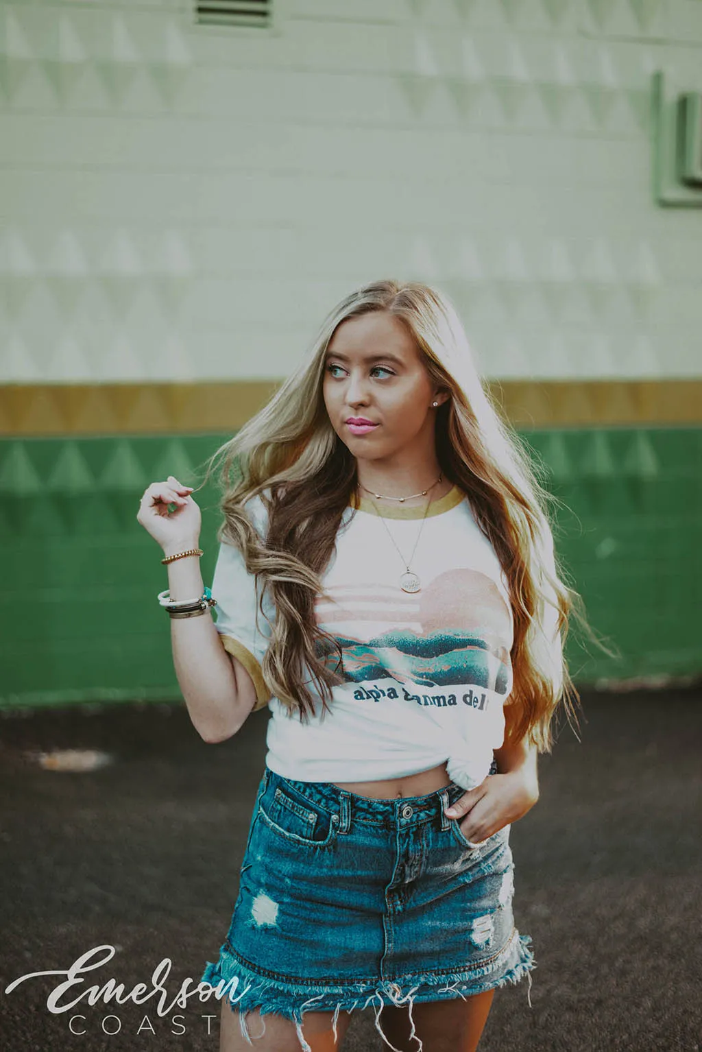 Alpha Gamma Delta Sunset Ringer Tee
