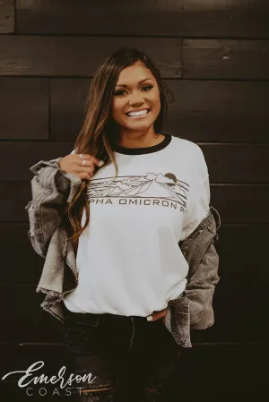 Alpha Omicron Pi Outdoors Ringer Tee