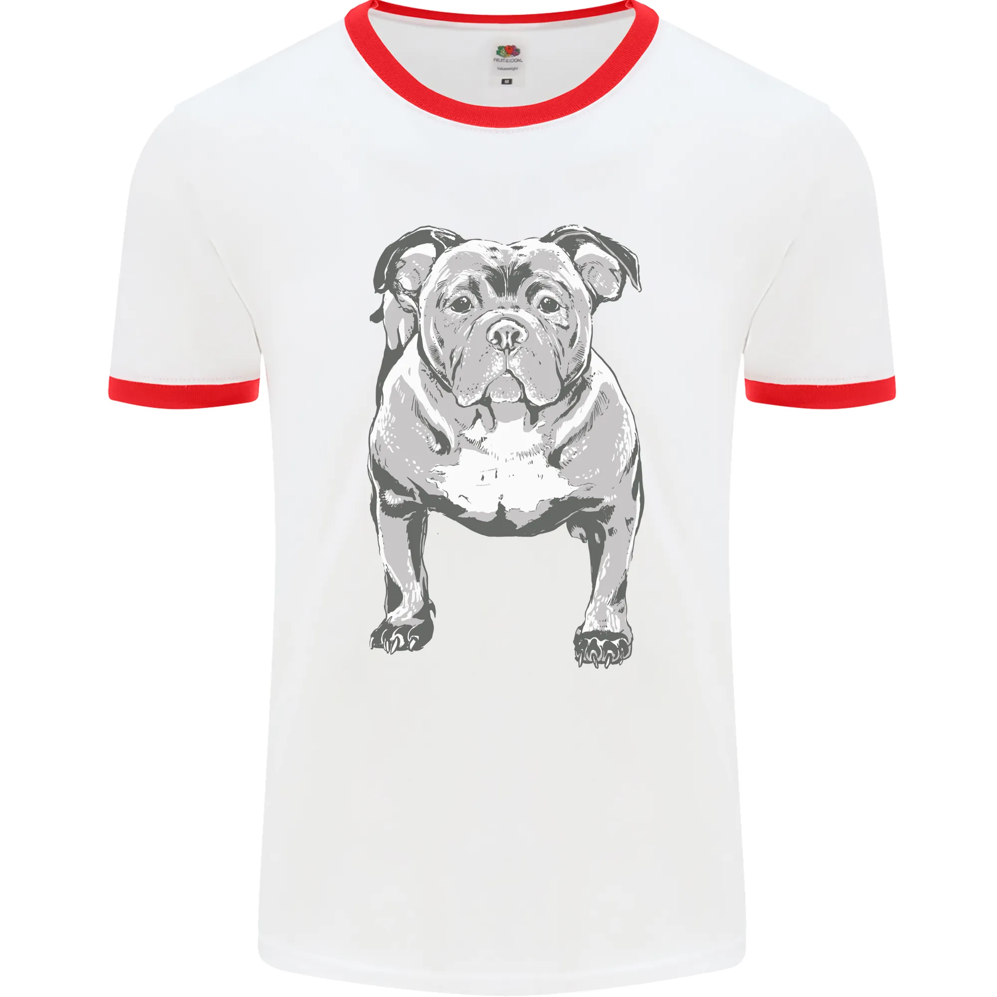 American Bully Striking a Pose Dog Mens Ringer T-Shirt