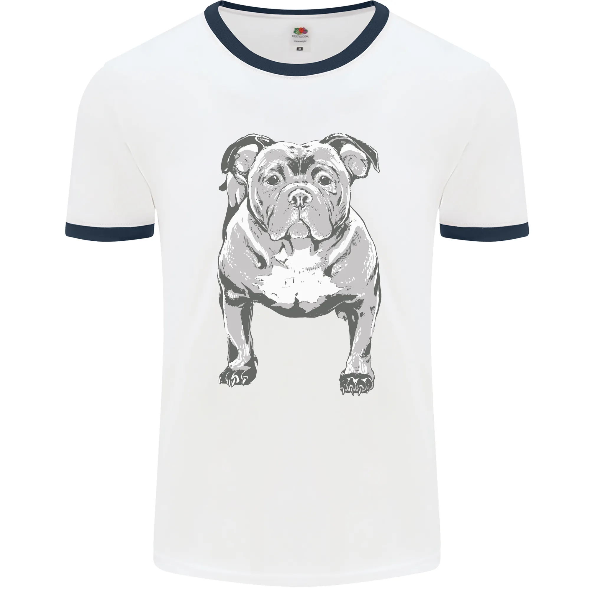 American Bully Striking a Pose Dog Mens Ringer T-Shirt
