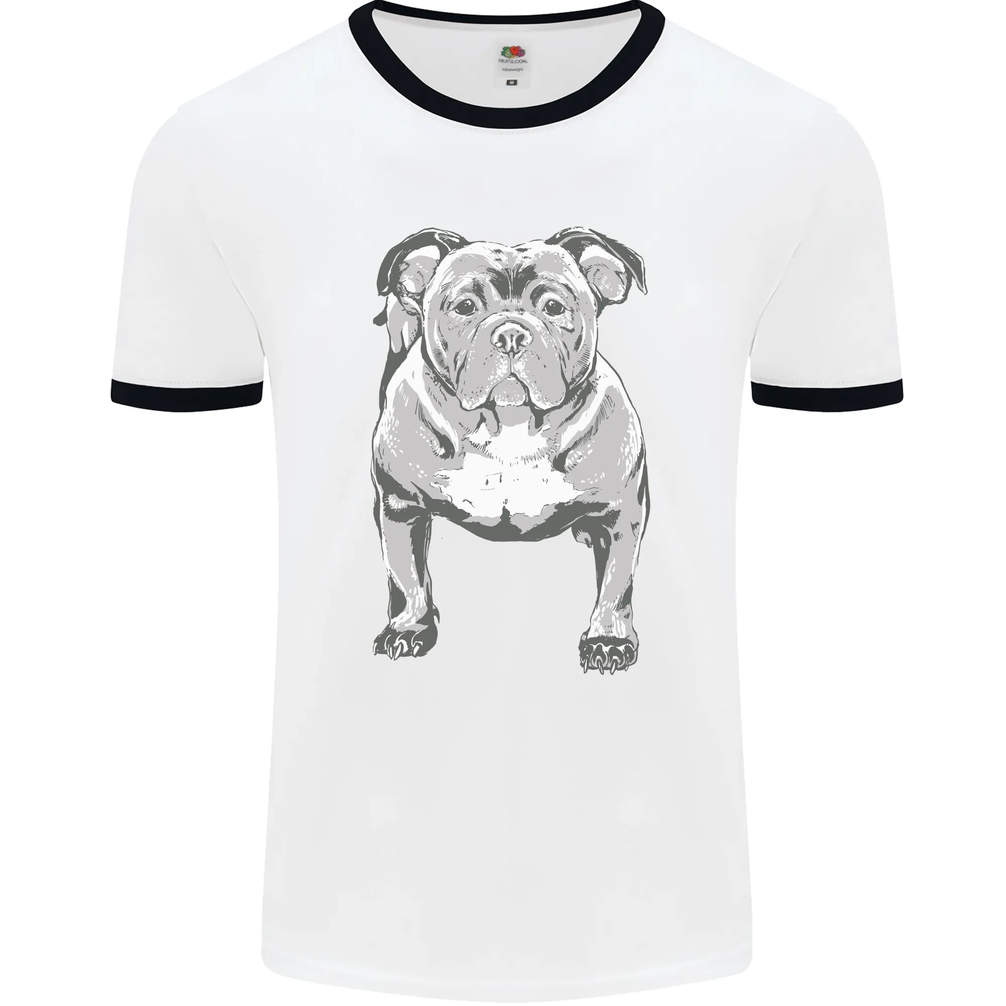 American Bully Striking a Pose Dog Mens Ringer T-Shirt