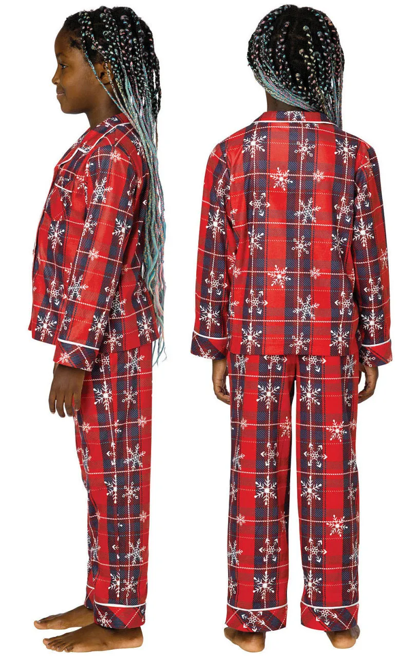 Americana Snowflake Plaid Unisex Kids Pajamas - Final Sale