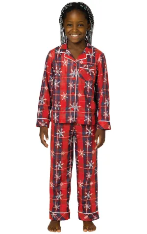 Americana Snowflake Plaid Unisex Kids Pajamas - Final Sale