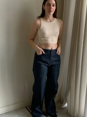 Amomento indigo wide leg jeans