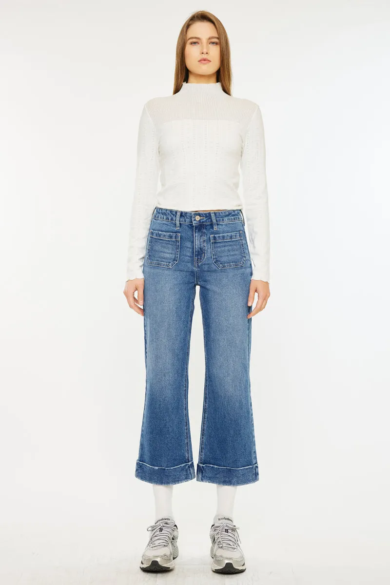 Angelina High Rise Cropped Flare Jeans