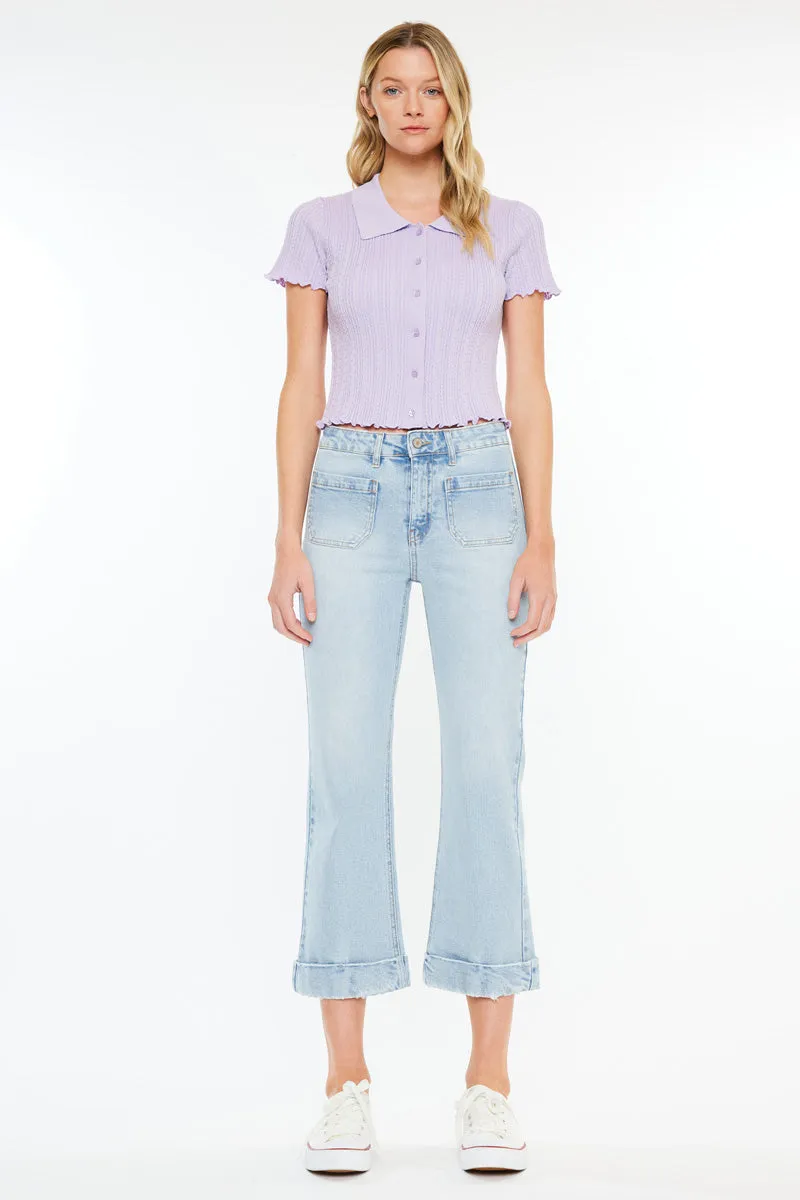 Angelina High Rise Cropped Flare Jeans