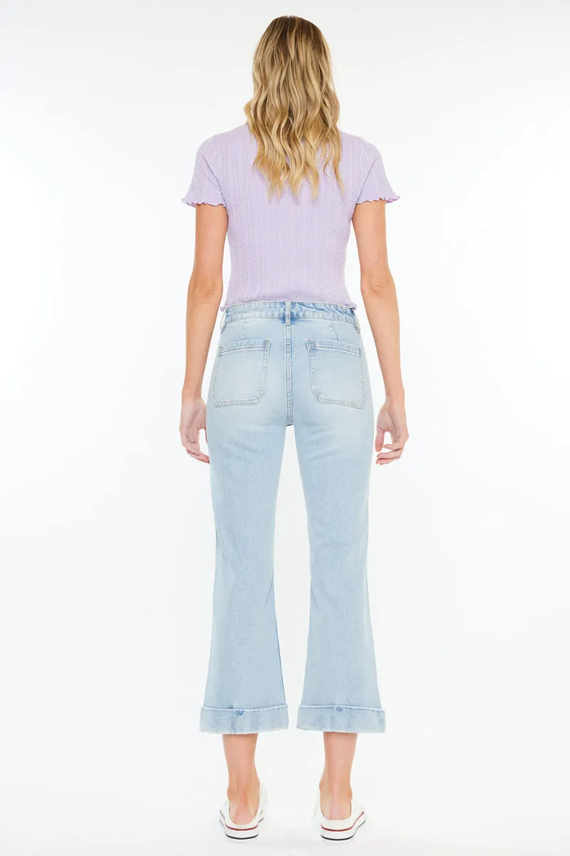 Angelina High Rise Cropped Flare Jeans