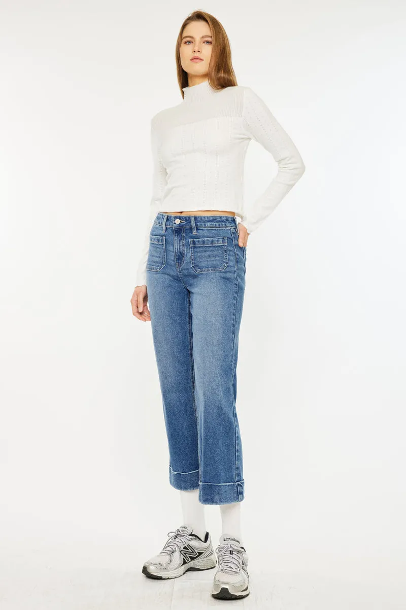 Angelina High Rise Cropped Flare Jeans