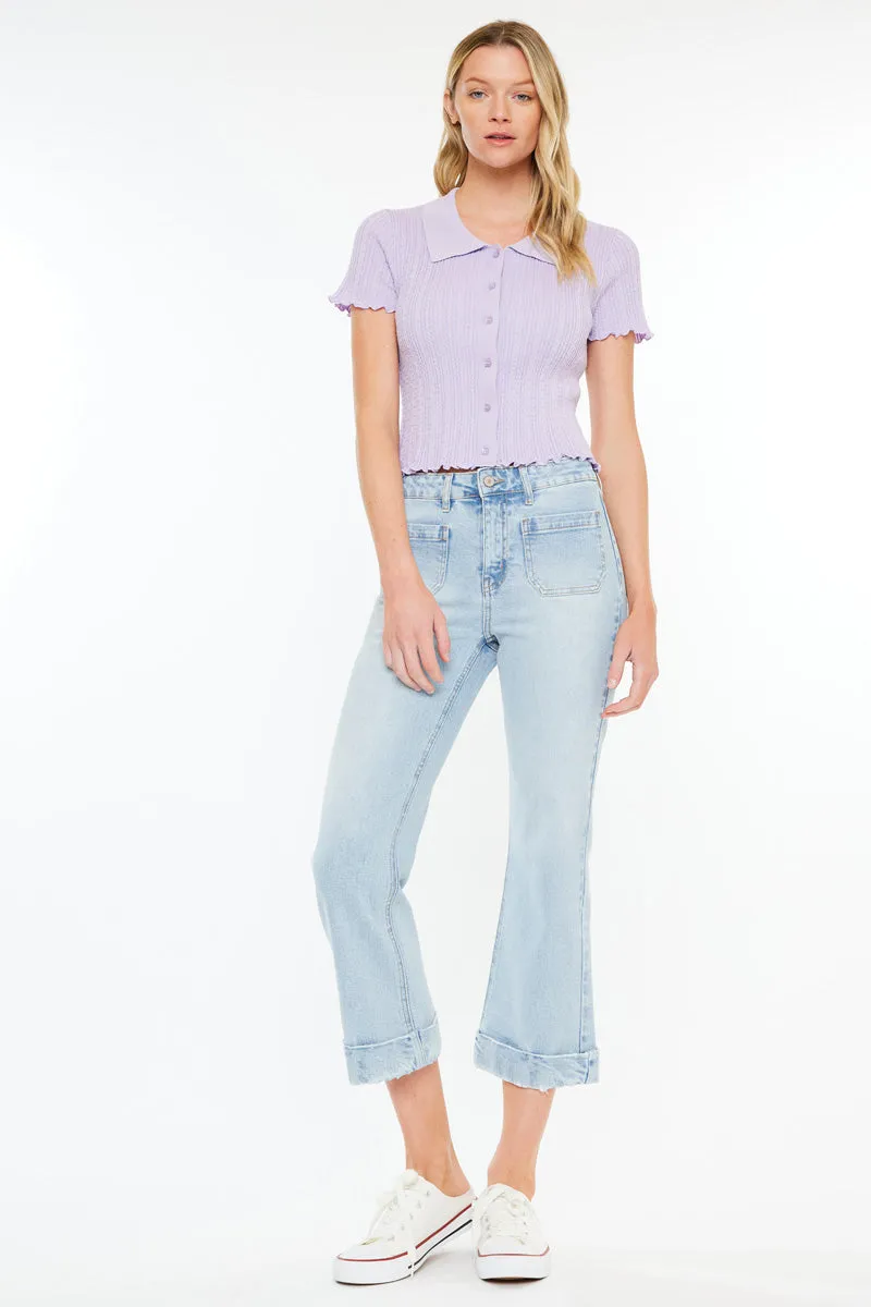 Angelina High Rise Cropped Flare Jeans