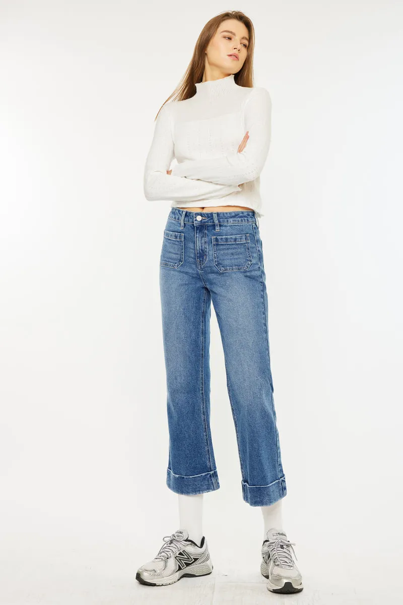 Angelina High Rise Cropped Flare Jeans
