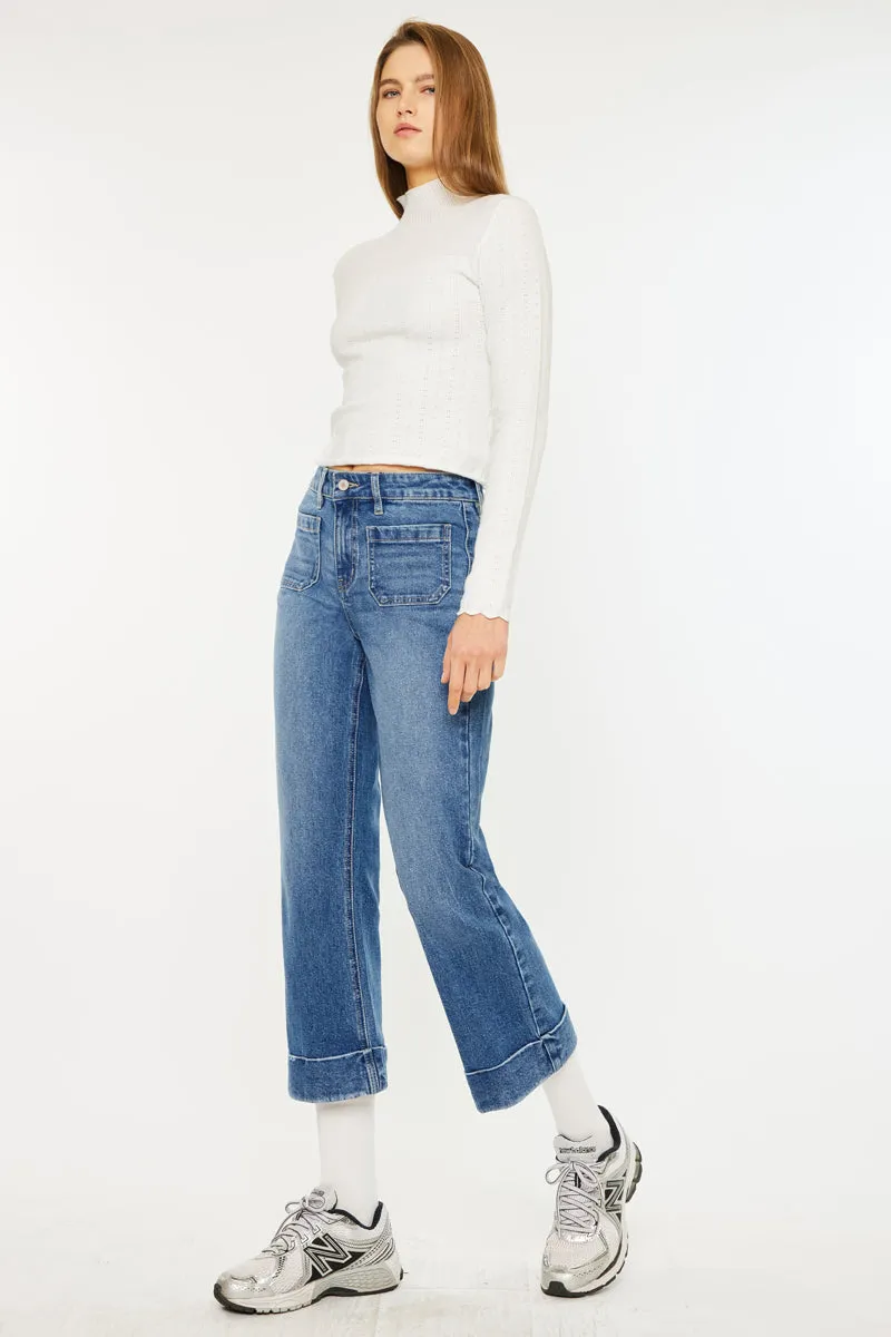 Angelina High Rise Cropped Flare Jeans