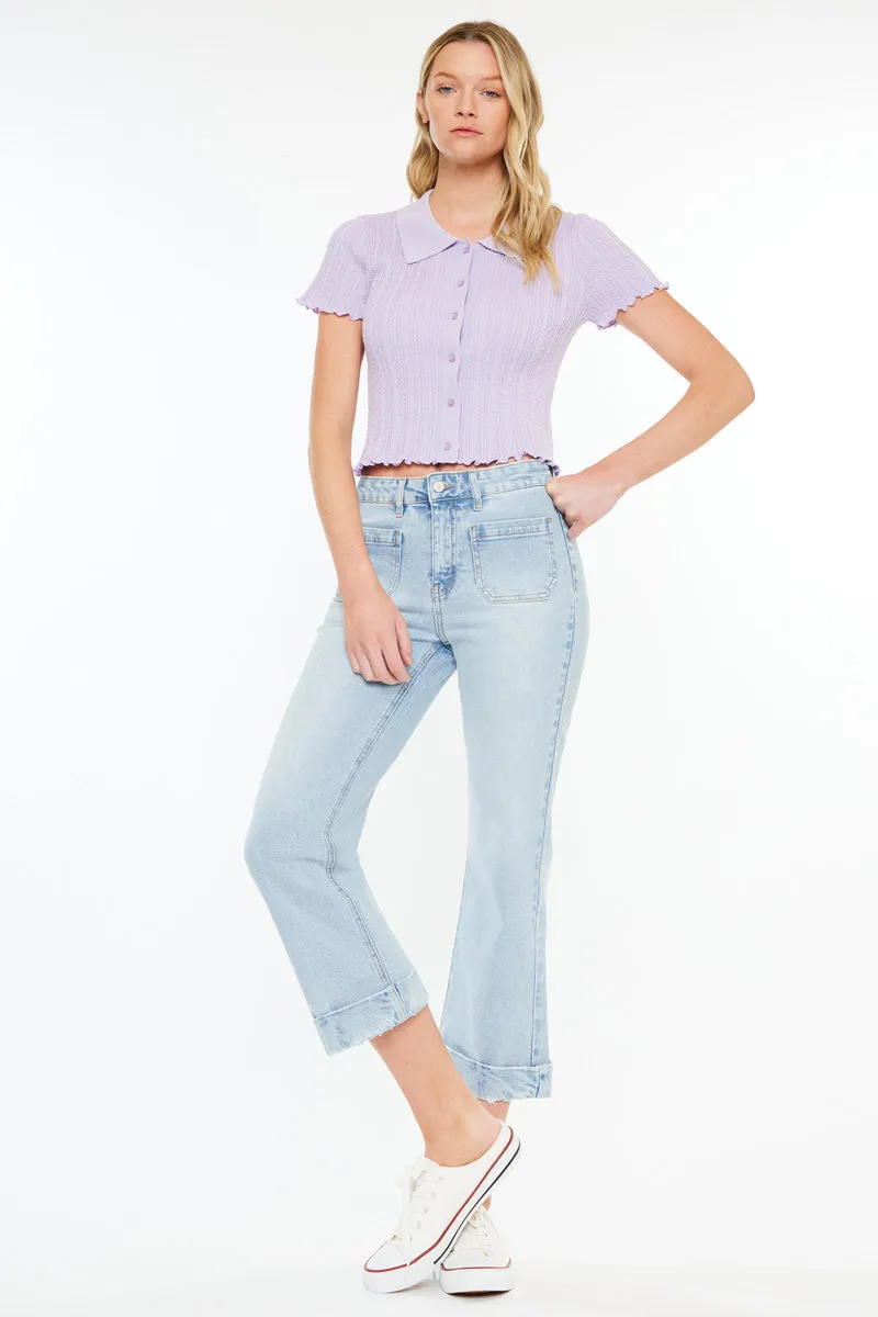 Angelina High Rise Cropped Flare Jeans