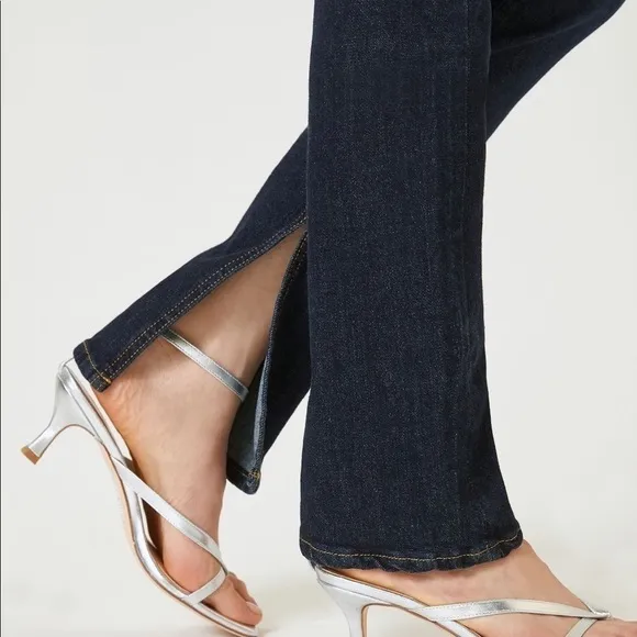 Anthropologie Pilcro and the Letterpress The Split Straight Jeans Dark Denim 25