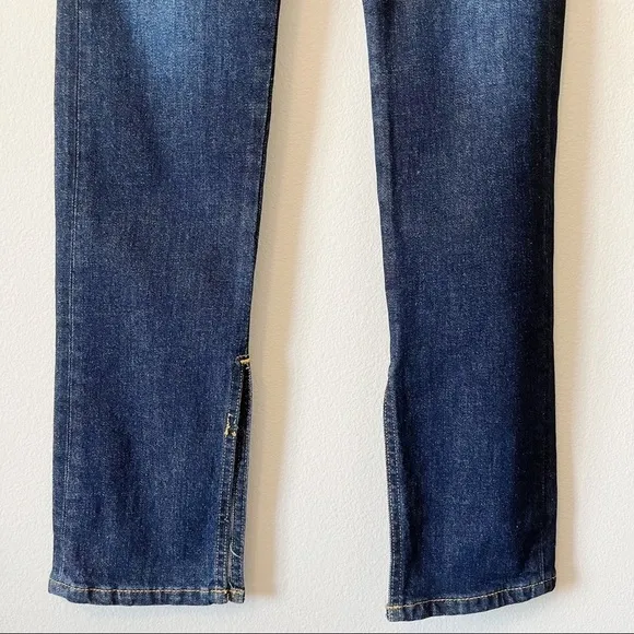Anthropologie Pilcro and the Letterpress The Split Straight Jeans Dark Denim 25