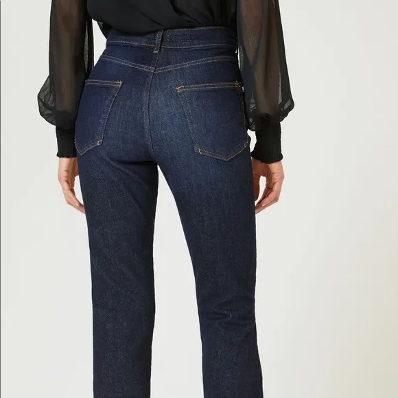 Anthropologie Pilcro and the Letterpress The Split Straight Jeans Dark Denim 25