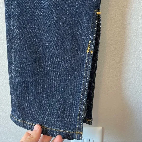 Anthropologie Pilcro and the Letterpress The Split Straight Jeans Dark Denim 25