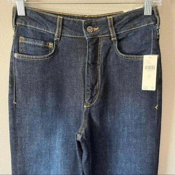 Anthropologie Pilcro and the Letterpress The Split Straight Jeans Dark Denim 25
